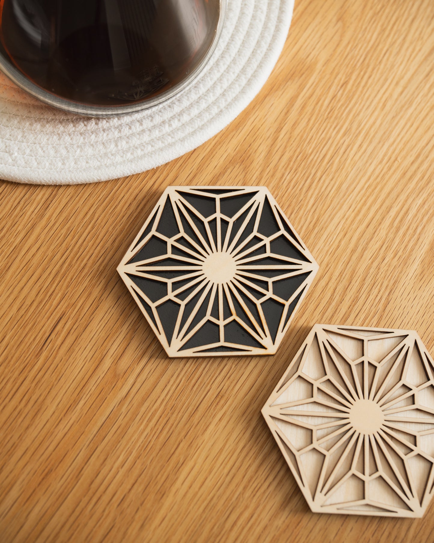 Kumiko-Inspired Drink Coasters - 4 PCS