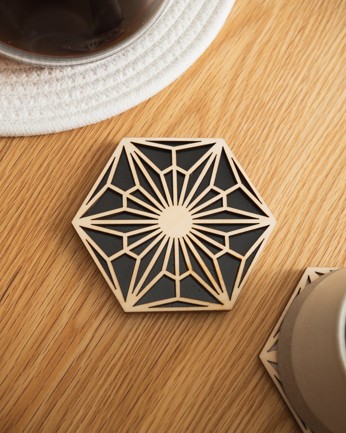 Kumiko-Inspired Drink Coasters - 4 PCS