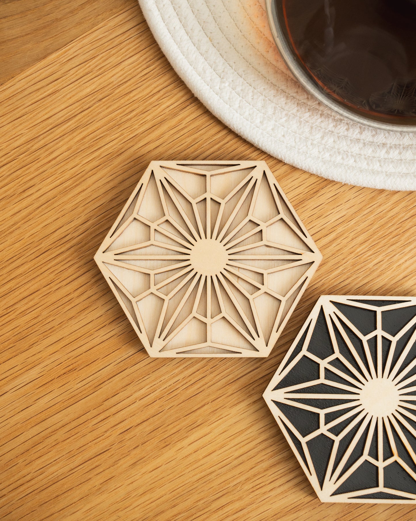 Kumiko-Inspired Drink Coasters - 4 PCS