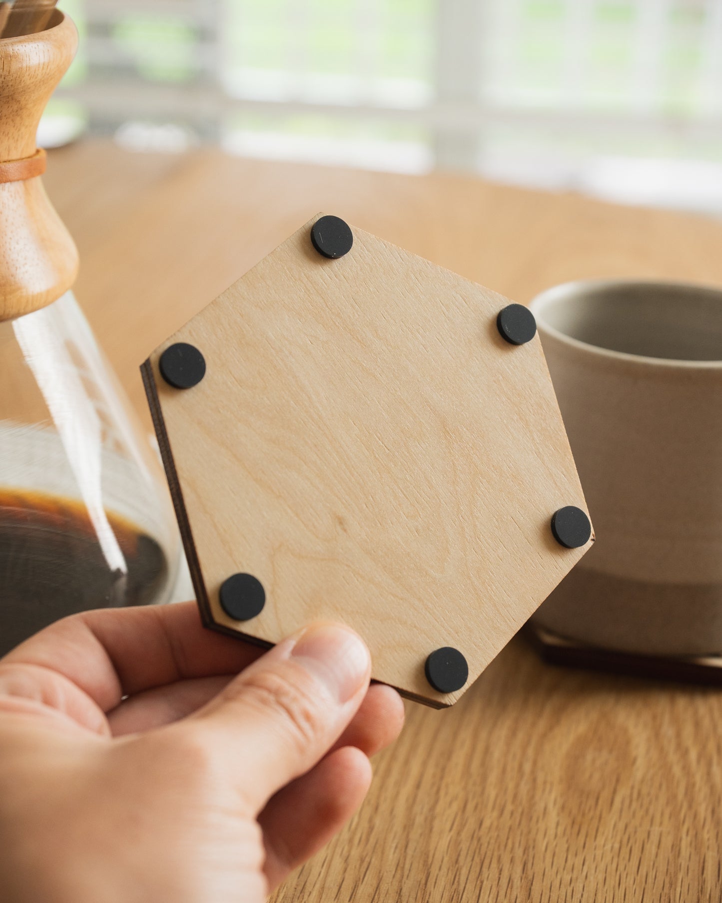 Kumiko-Inspired Drink Coasters - 4 PCS